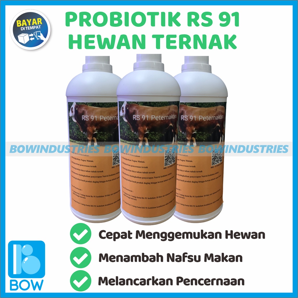 PROBIOTIK RS 91 Obat Vitamin Nutrisi Perawatan Cepat Menggemukan HEWAN TERNAK PETERNAKAN SAPI