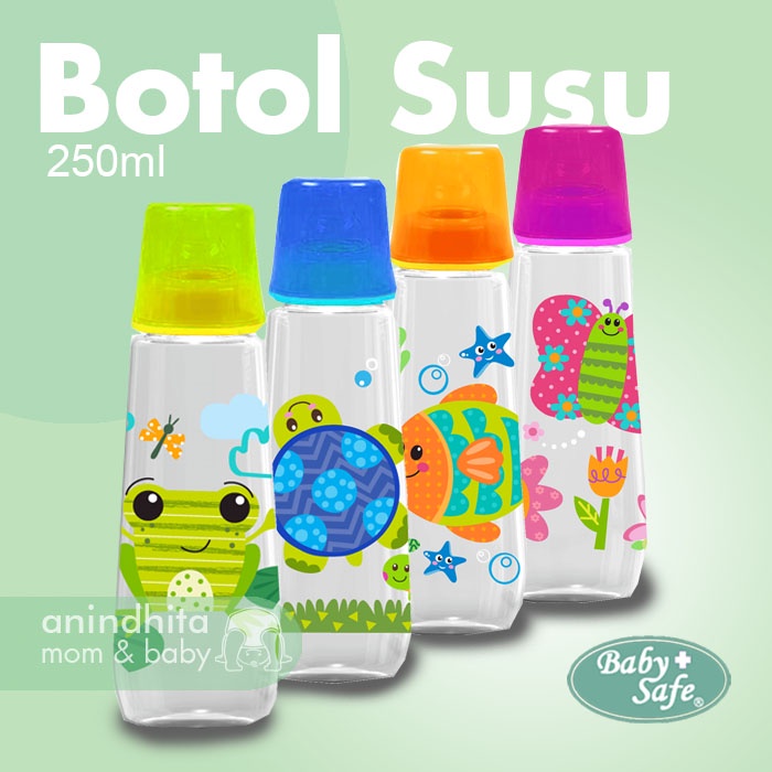 BABY SAFE Feeding Bottle 250ml Print Botol Susu Bayi