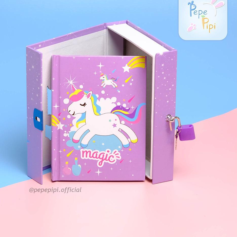 

[KODE PRODUK CHTEK6165] Buku Diary Unicorn Note Book Dengan Kunci Gembok Tebal bisa COD