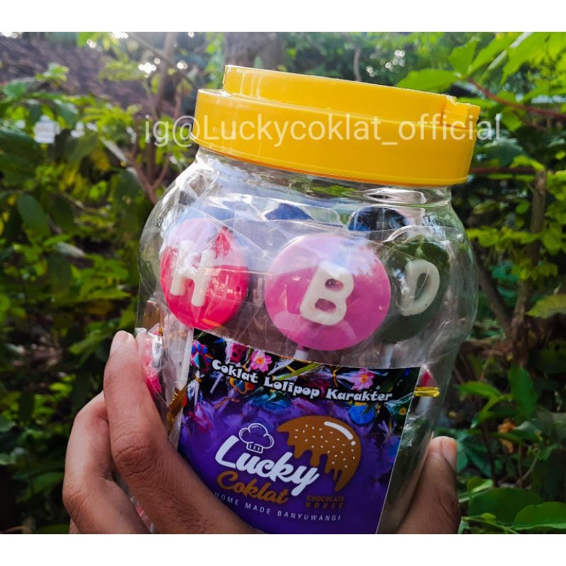 

Coklat lolipop toples 2ltr ucapan isi 36 pcs ( bisa Request nama )