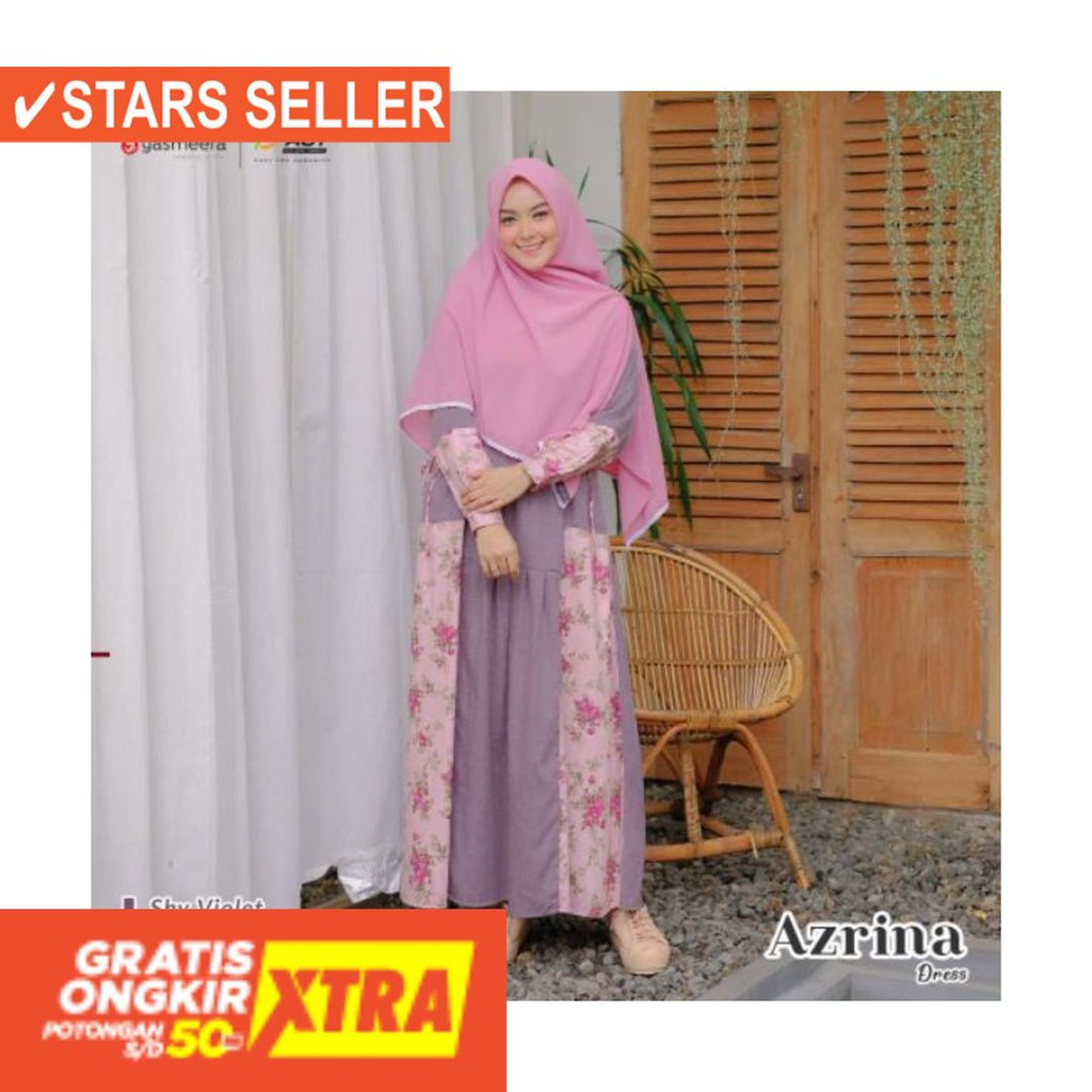 BUSANA MUSLIM PEREMPUAN FASHIONABLE CEWEK CANTIK / GAMIS KATUN MADINAH KOMBINASI KATUN JEPANG