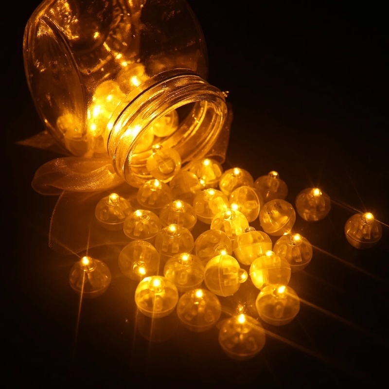 10pcs Lampu LED Balon Bulat Mini Untuk Dekorasi Pesta Pernikahan / Ulang Tahun