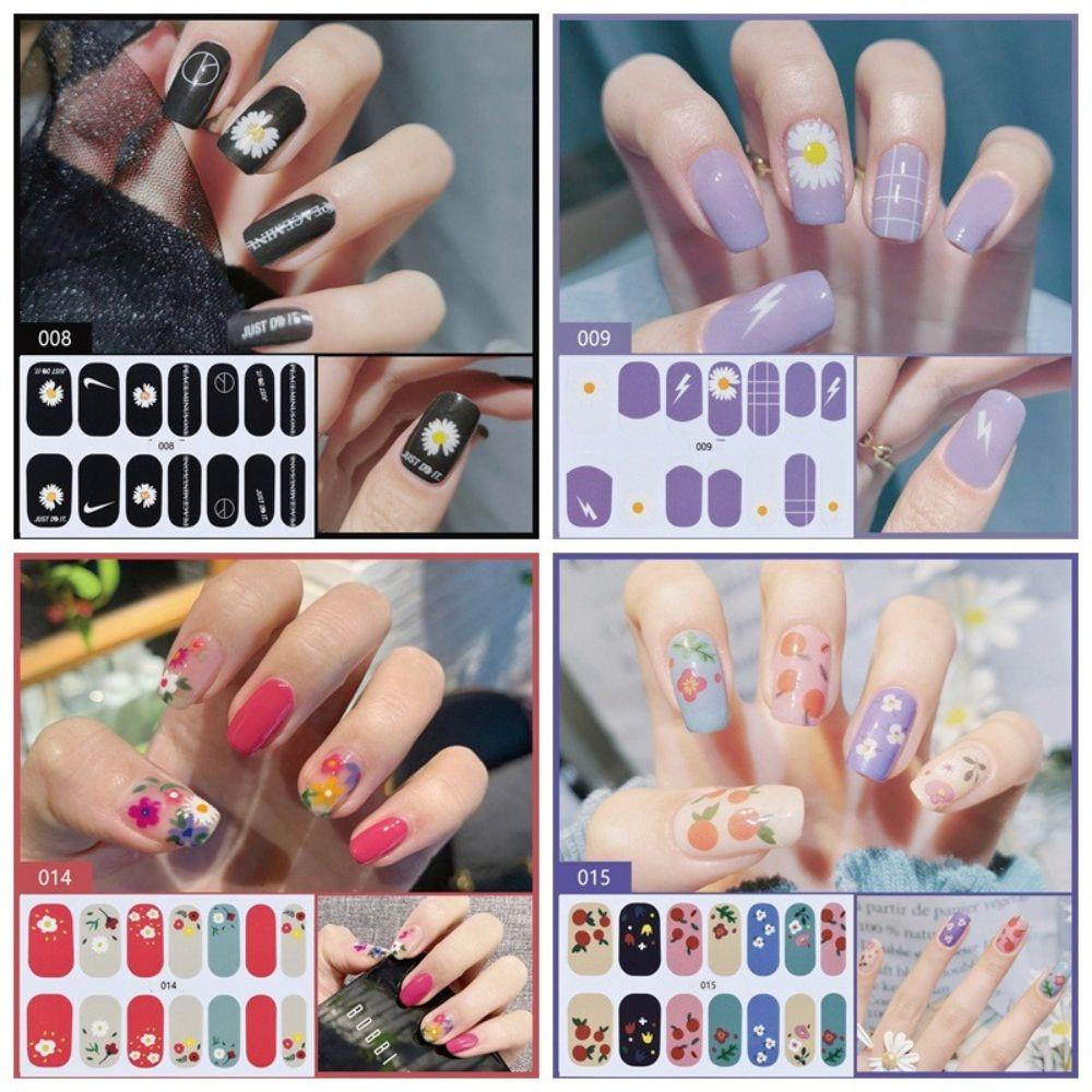 AUGUSTINA Agustina Self-Adhesive Stiker Kuku Kreatif Manis Kupu-Kupu Tahan Air Salon Kuku Nail Art Slider DIY Nail Decals