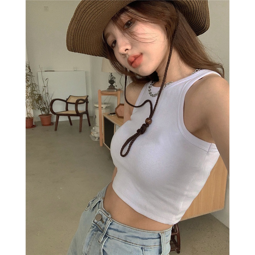 Tanktop Wanita Polos Crop Top Korean Style Baju Wanita