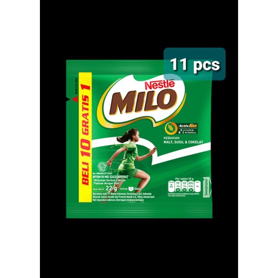 

milo 22 gr 1 renteng isi 11 pcs