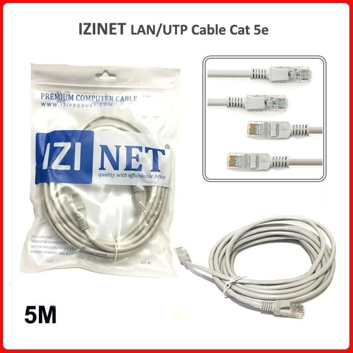 Kabel lan/utp 5m cat 5 rj45