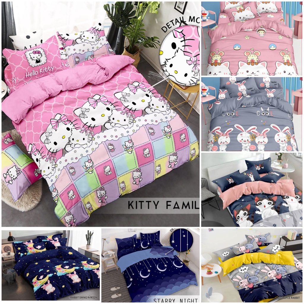 Sprei karakter uk 120 x 200 / sprei karakter single bed bahan kaatun halus