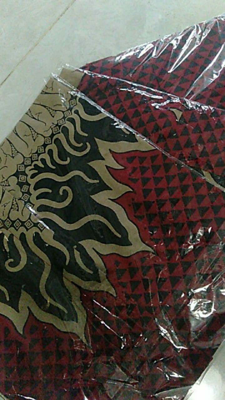 Batik Couple Keluarga Sania Ruffle Ori Ndoro Jowi Dnt Motif Bara Api Merah