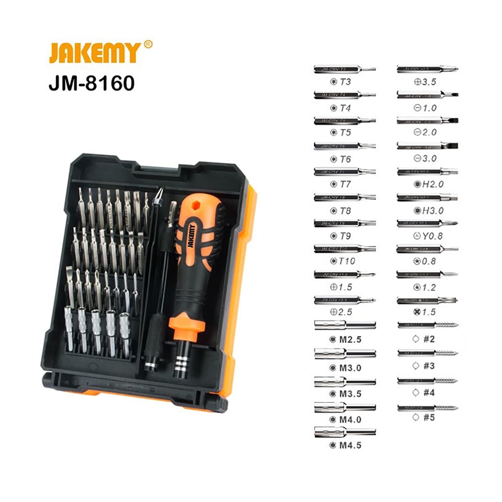 Jakemy JM-8160 33 in 1 Set Obeng Handphone for Computer