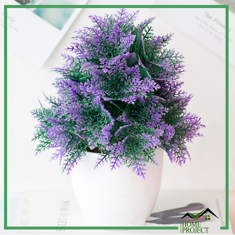 Pot Tanaman Bunga Plastik Moderen Hiasan Bunga Artificial Flower Tanaman Bunga Type Eye Grass-EYEGRASS-Ungu