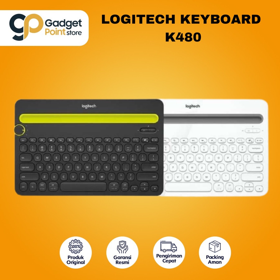 Logitech K480 Keyboard Wireless Multi Device  Tanpa Kabel - Original Garansi Resmi