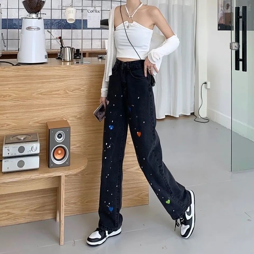 HIGHWAIST KULOT JEANS WANITA LOOSE BLACK HANGOVER