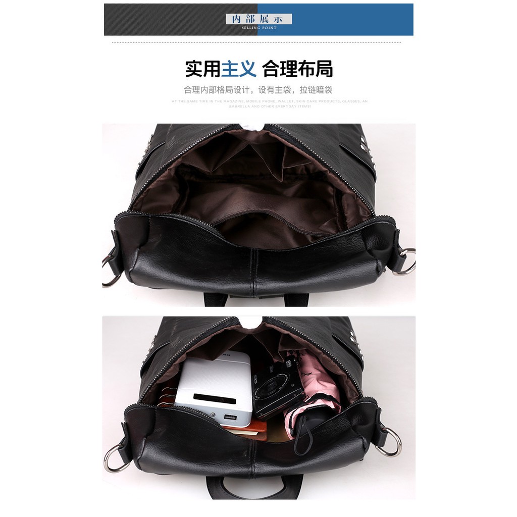 TB-31 high quality tas ransel wanita pu leather import korea jepang backpack