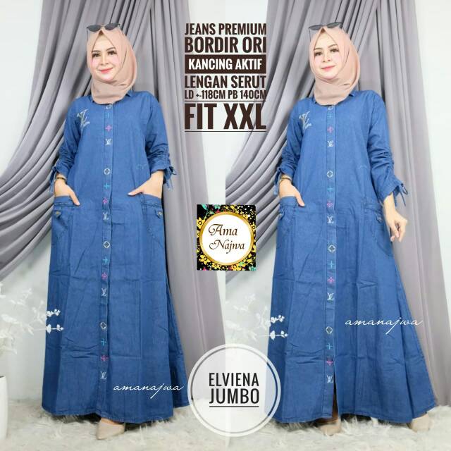 GAMIS JEANS ELVIENA JUMBO BY AMA NAJWA