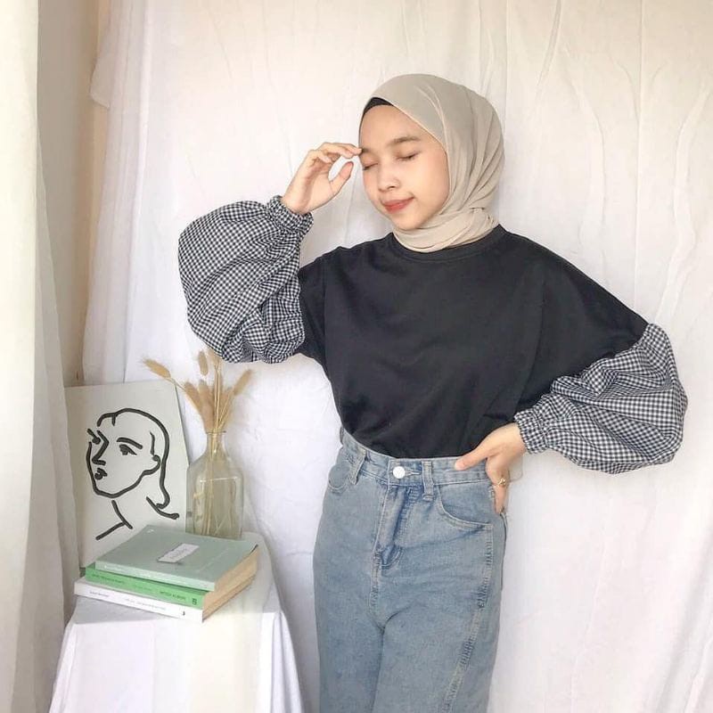 MEGA TOP BLOUSE / BLOUSE KOTAK2 / KOREAN STYLE /ATASAN WANITA / PAKAIAN / BAJU KEKINIAN