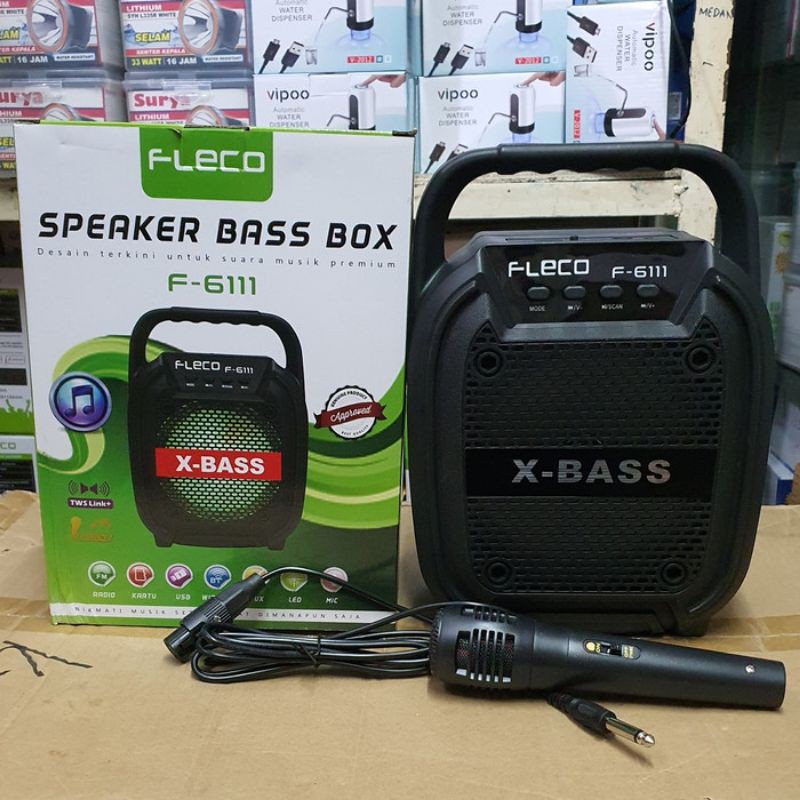 Speaker Super bass Bluetooth Free mic Fleco F 6111 / 6112