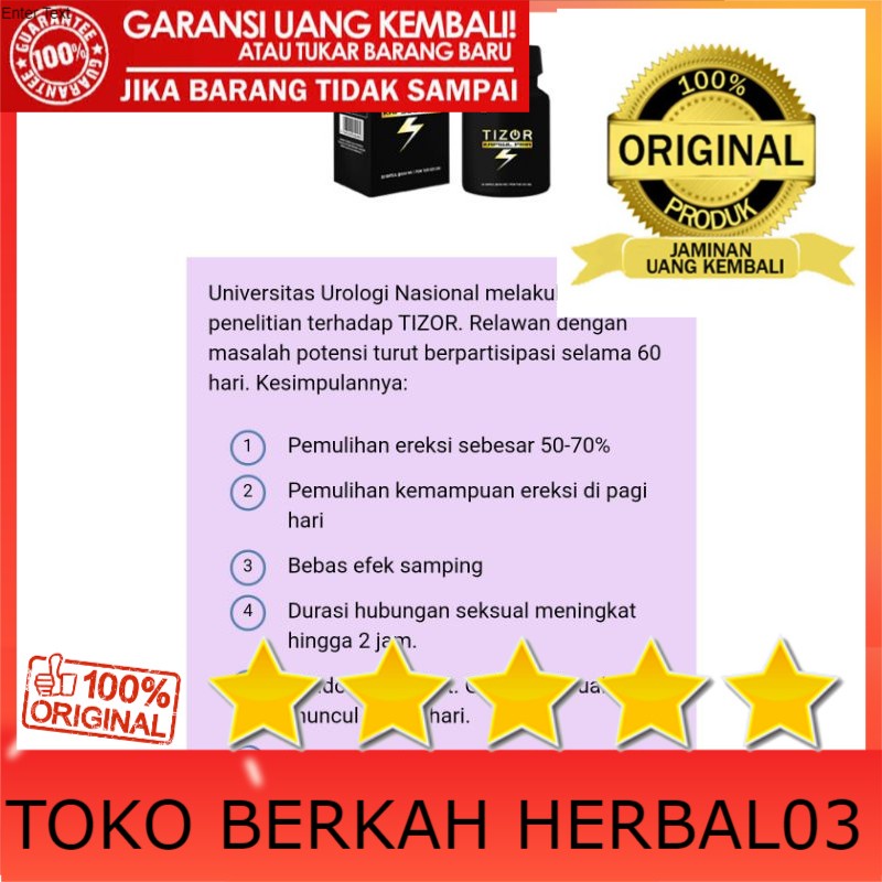100% ASLI TIZOR  Obat Pria Sejati Idaman Istri. 
Lulus Uji BPOM. 
Berkualitas Tanpa Efek Samping.