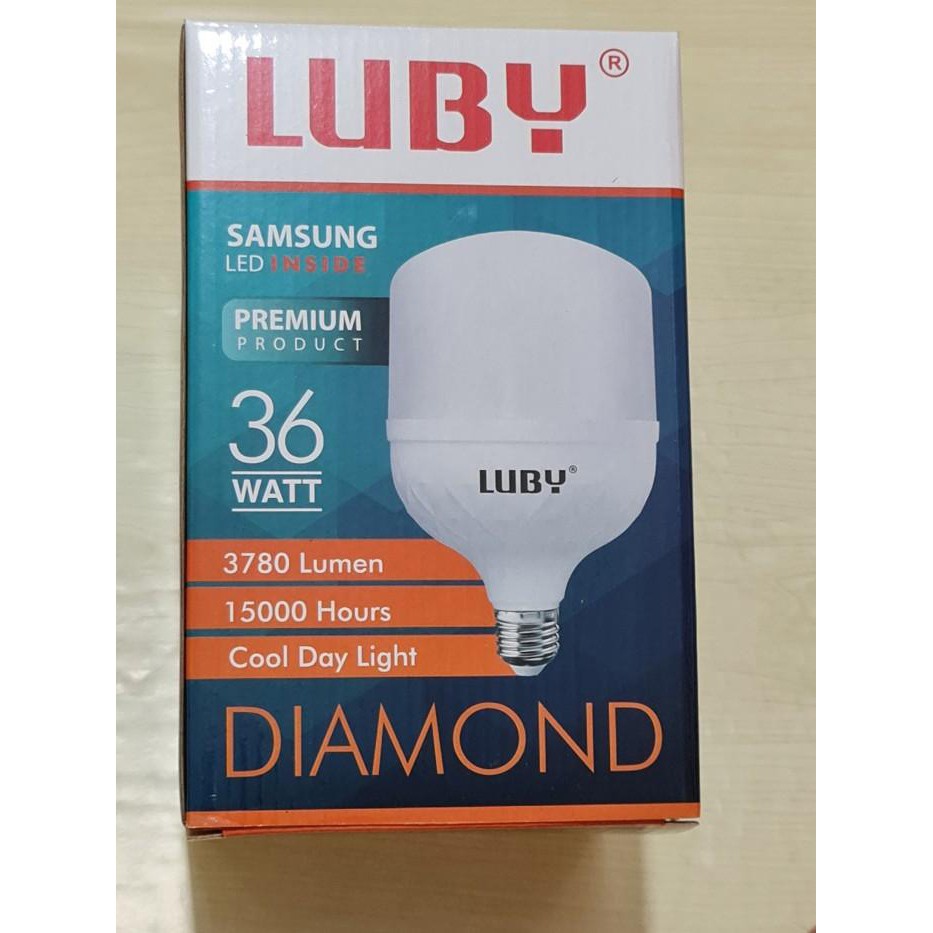 Lampu Bohlam LED 36 Watt Luby Diamond New Generation Samsung Inside Putih Original