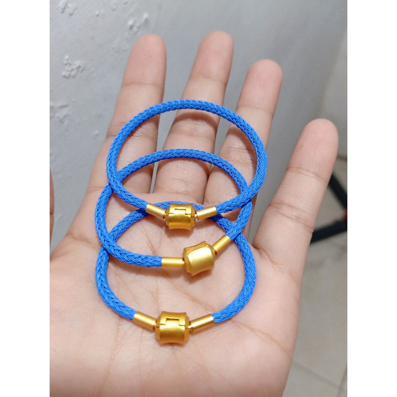 (free stoper) gelang kawat kuncian kuning 3mm (bisa req ukuran)/gelang kawat waterproof