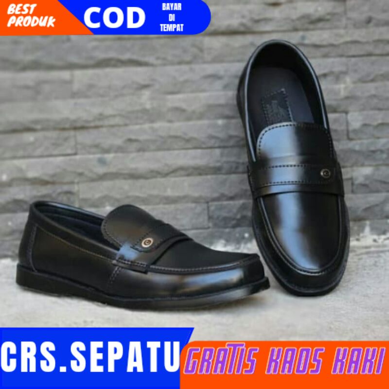 TONE 06 BLACK BROWN - Sepatu Casual Slip On Pria Hitam Coklat Gaya Santai Pesta Kondangan Kuliyah