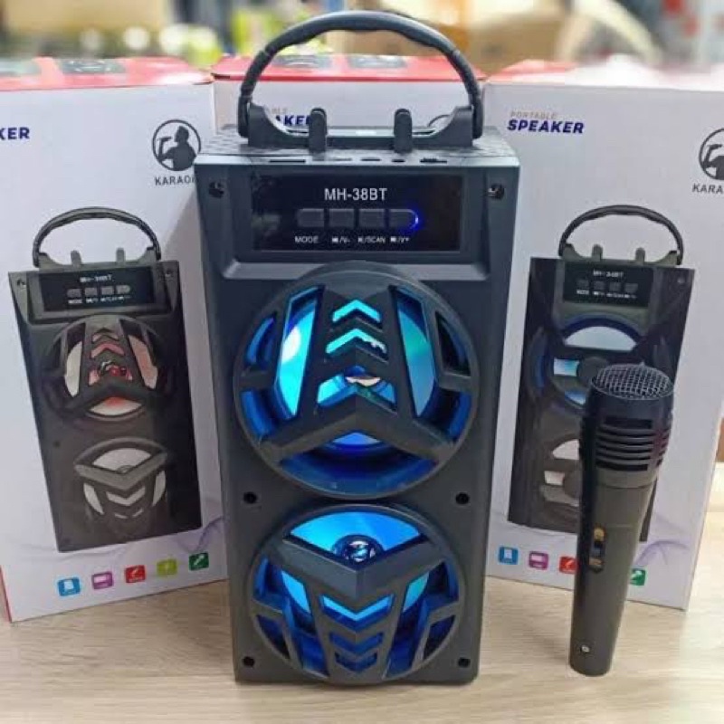 Speaker 38BT 3inc Speaker bluetooth Karaoke Free Mic