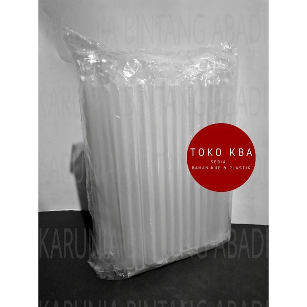 Sedotan plastik bubble bening lancip / boba straw