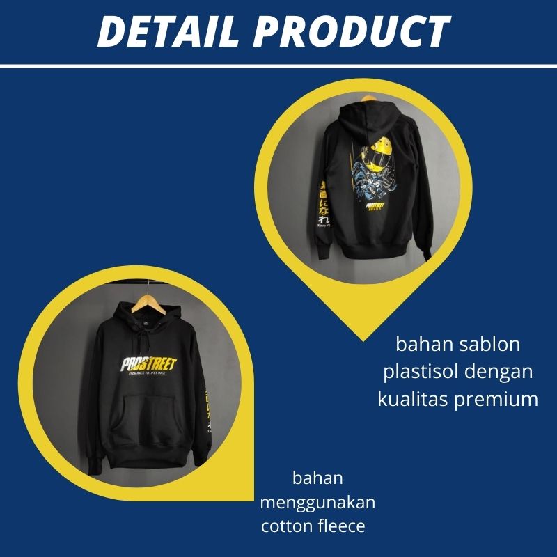 Jaket Prostreet Hoodie Racing Korea Hitam |  Baju Prostreet  | Jaket Cn Pria Prostreet | Prostreet Hoodie Jaket Sunmori Sunmoride | Sweater Hoodie Sunmori