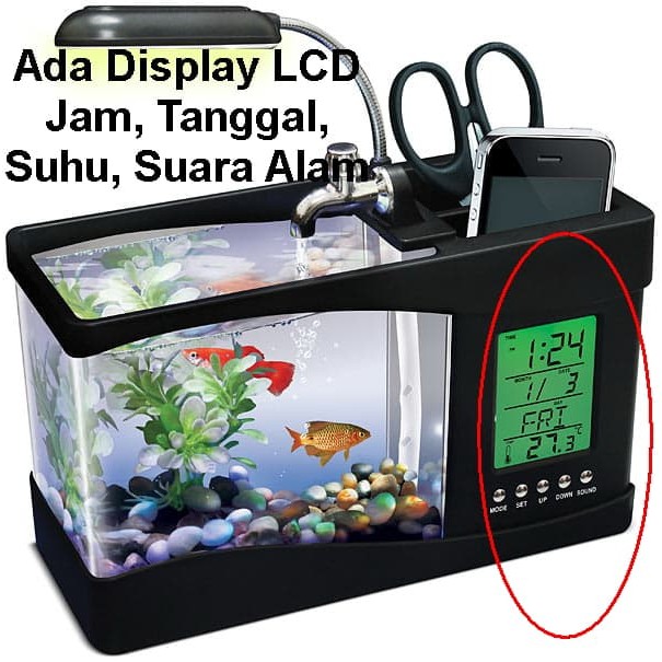 Mini Aquarium Akuarium Dekstop Meja 2010 B 2010b Shopee Indonesia