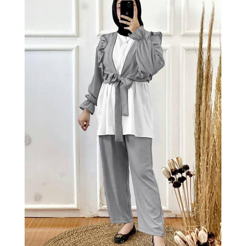 GH - ST LALISA / SETELAN LALISA / SETELAN KOMBINASI POLOS WANITA / SETELAN CASUAL WANITA / BAJU SETE