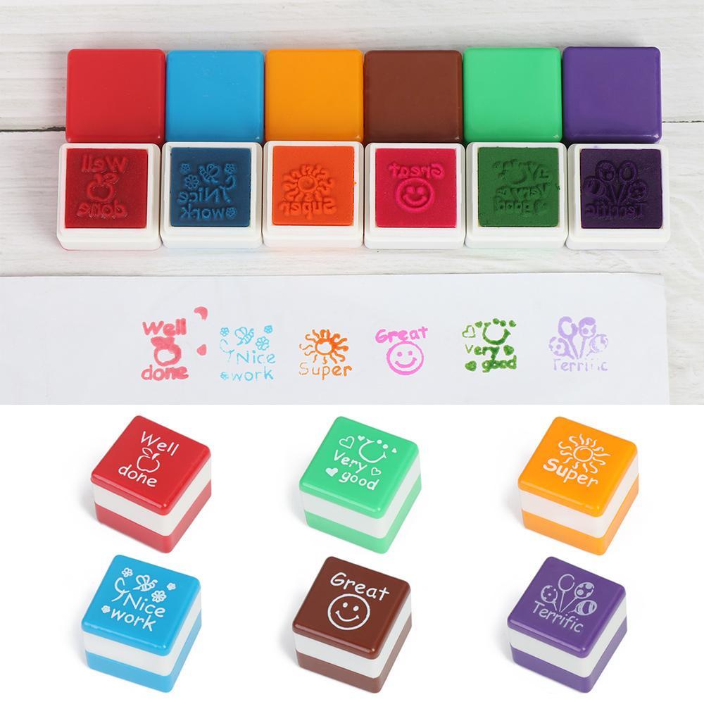 Chookyy 6pcs /set Encouraget Stamp DIY Albums Scrapbooking Kerja Bagus Hadiah Sangat Baik Anak-Anak