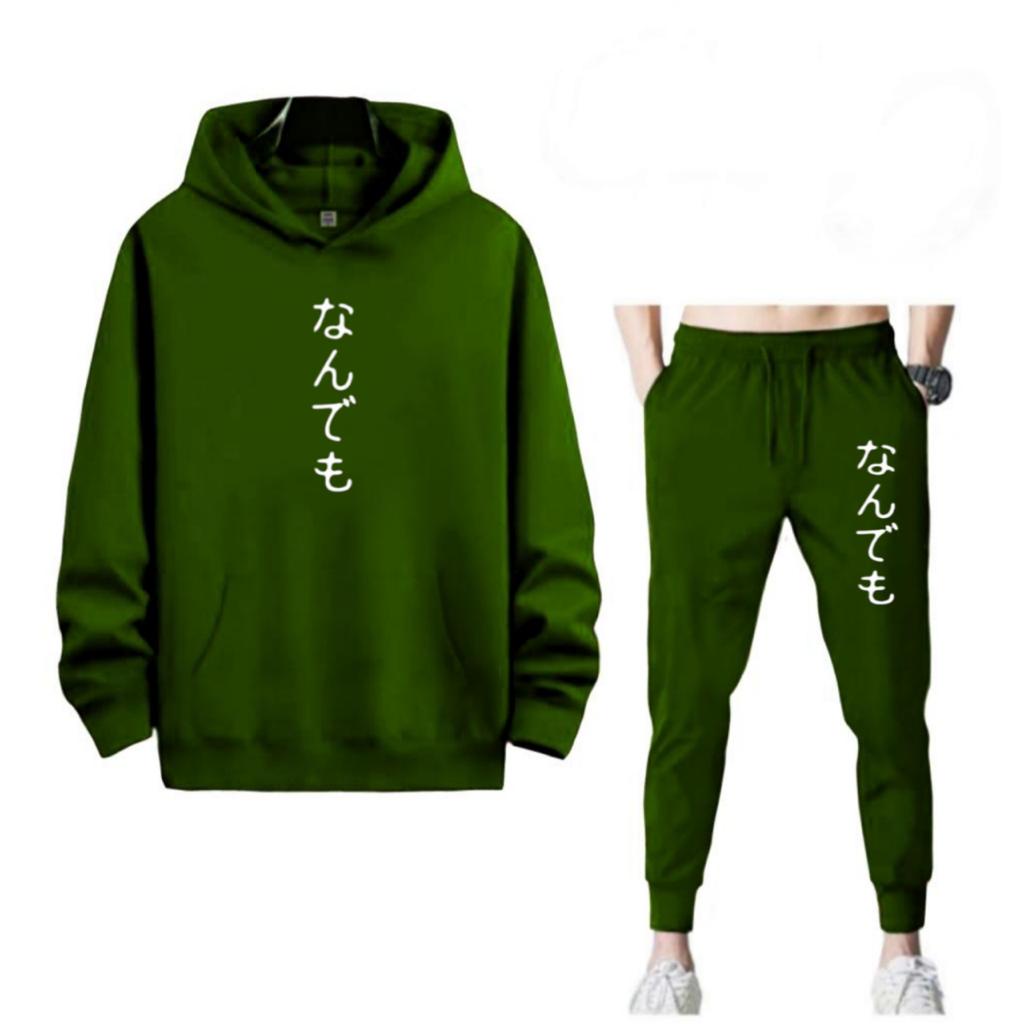 SETELAN PRIA HOODIE SUBETE TULISAN JEPANG DAN CELANA JOGGER MURAH TERLARIS