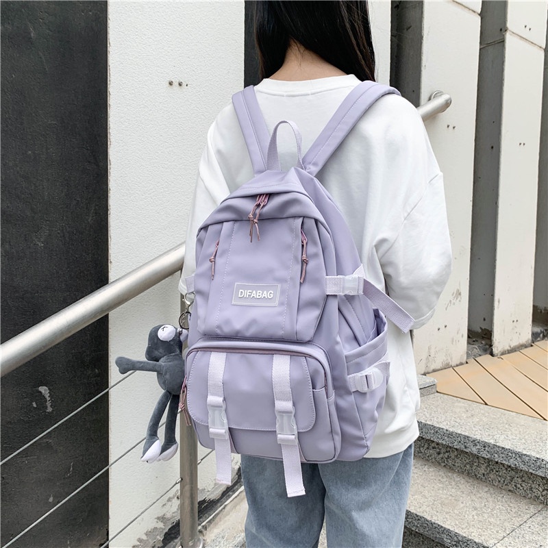 PROMO WYK131 Tas Ransel Wanita Pria Polos Warna Sekolah Kuliah Backpack Impor TKM