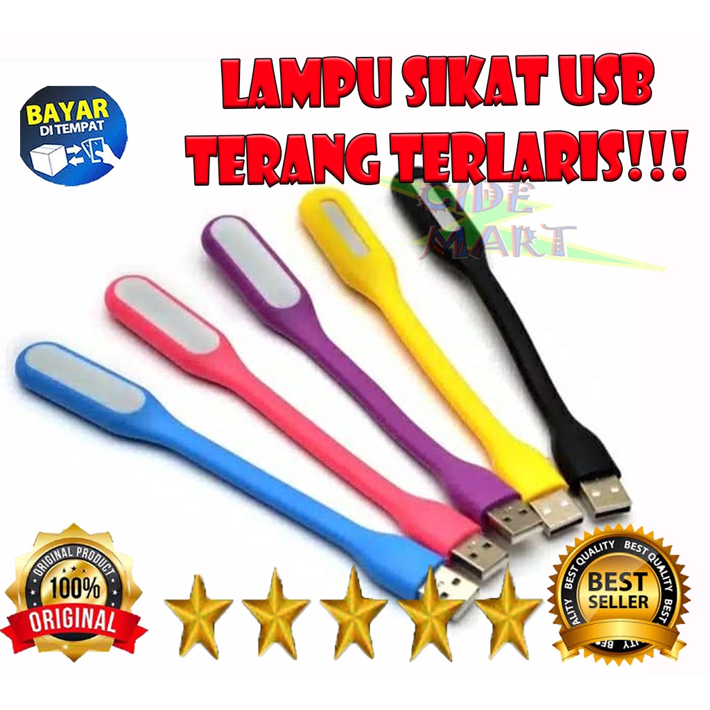 USB LED Lamp / Lampu Sikat Gigi emergency lamps light portable belajar baca laptop powerbank