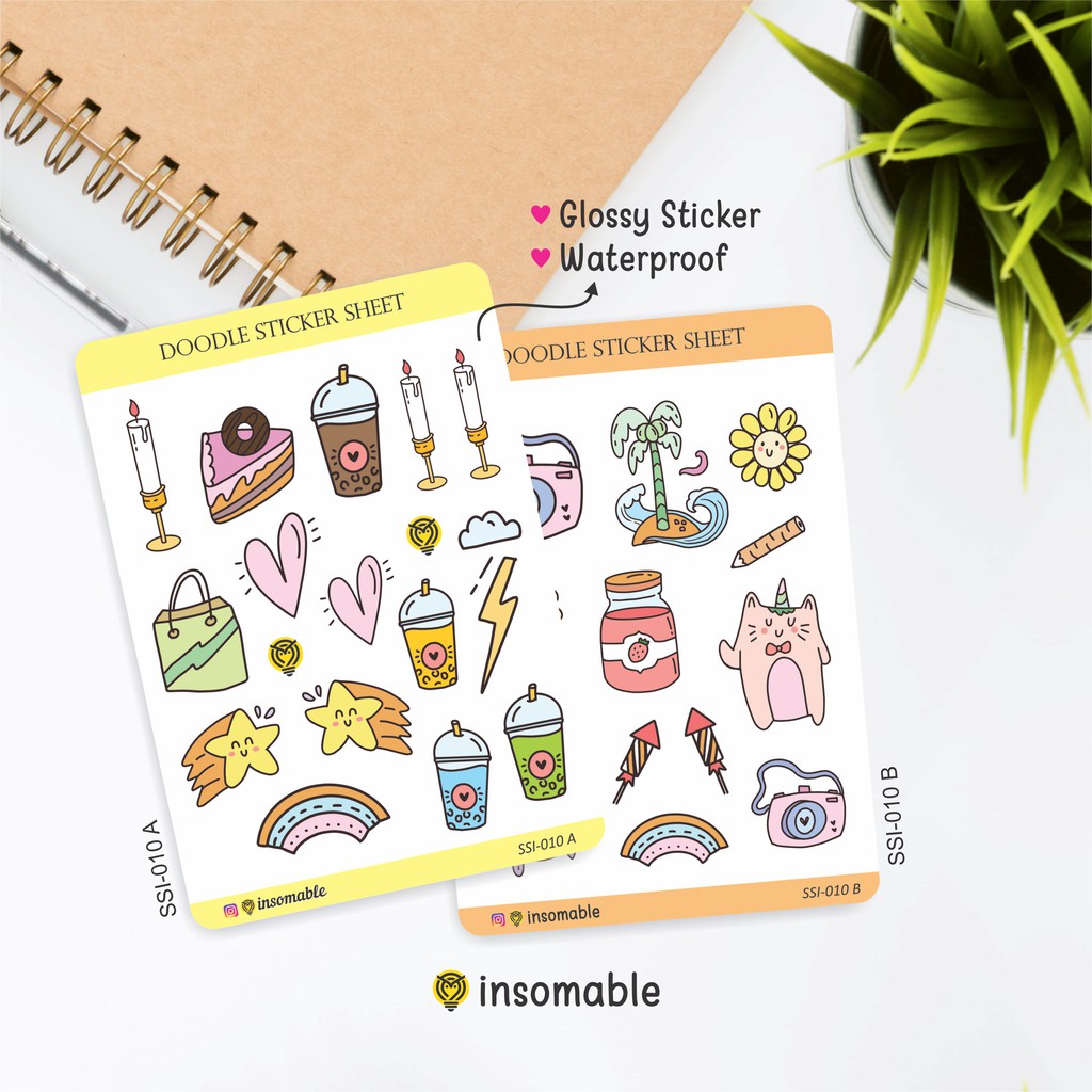 

[INSOMABLE] Stiker Doodle Lucu Dekorasi Aesthetic Sticker Journal - SSI-010