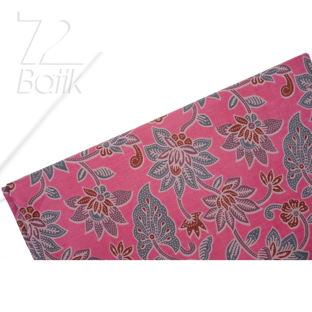 KAIN BATIK PREMIUM Bahan Katun Motif Daun Talas Warna Merah Muda 721891 Cap 72 Jarik Jarit Samping Kebat Panjang Batik Katun Modern Premium Bahan Seragam Batik Pernikahan Kantor Keluarga Murah Kamen Jadi Batik Bali Lembaran