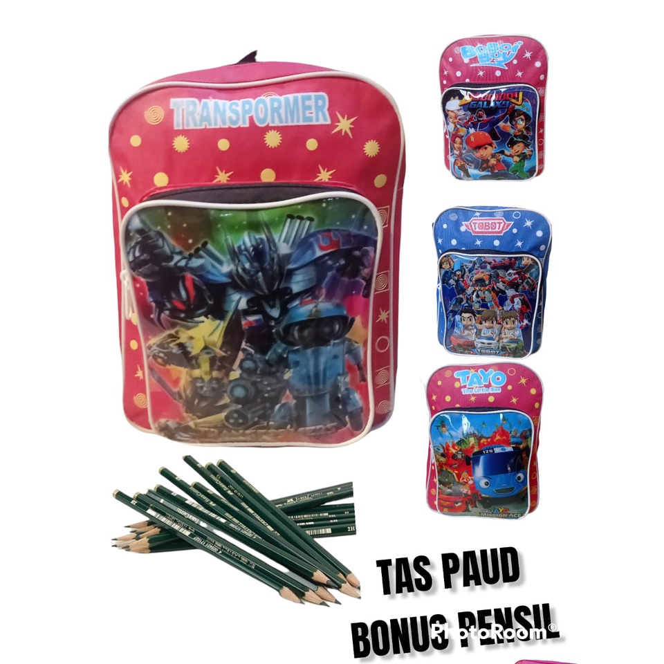 BISA COD/ BONUS PENSIL/TAS PAUD /TK KARAKTER ANAK / KADO ULANG TAHUN / TAS ANAK LAKI / TAS RANSEL
