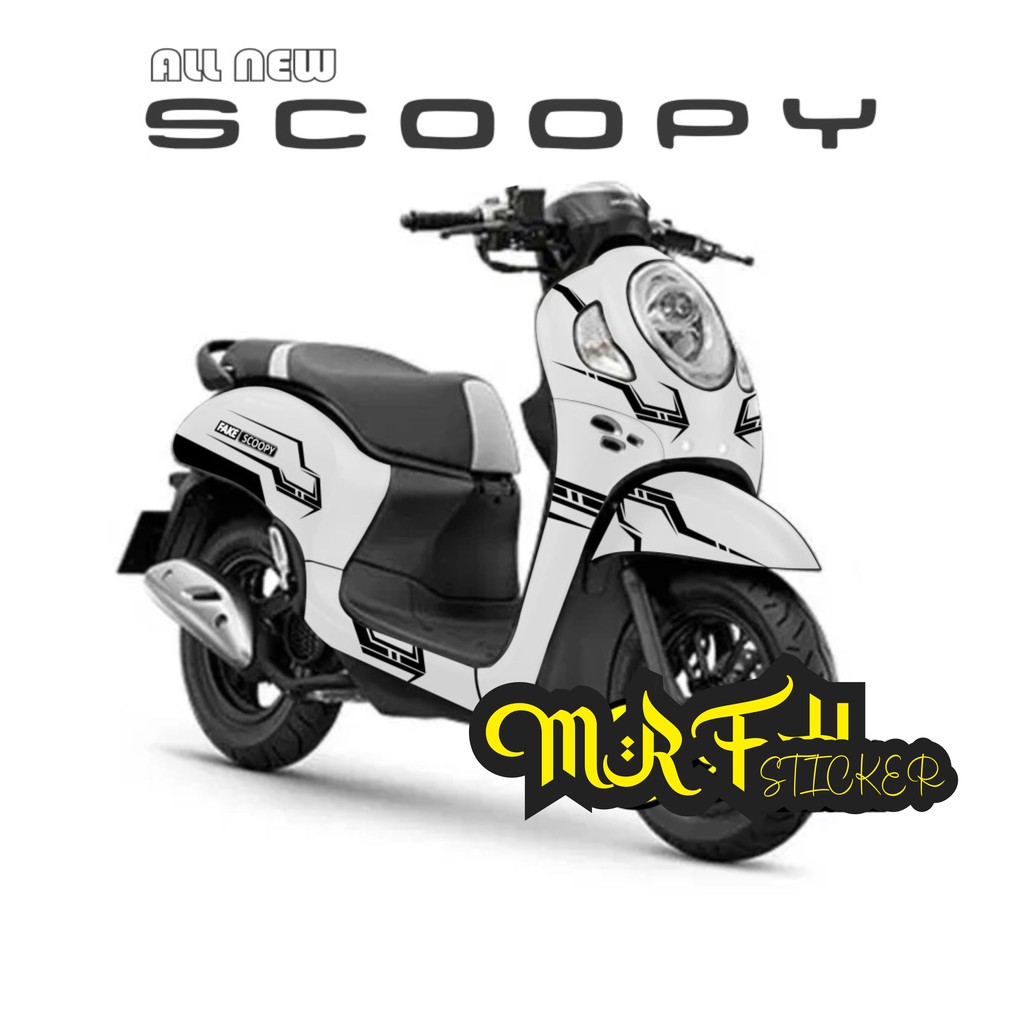 Decal scoopy Full Body Fi Strip simpel hitam keren