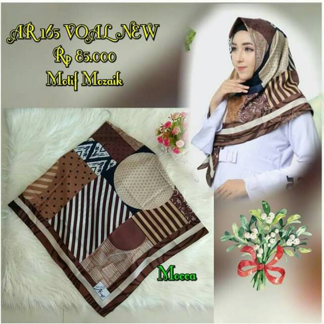 Ready ✅ Ar 165 New Motif Mozaik ✔️ COD ✔️ Hijab segi empat || Hijab motif || Hijab murah || Hijab pr