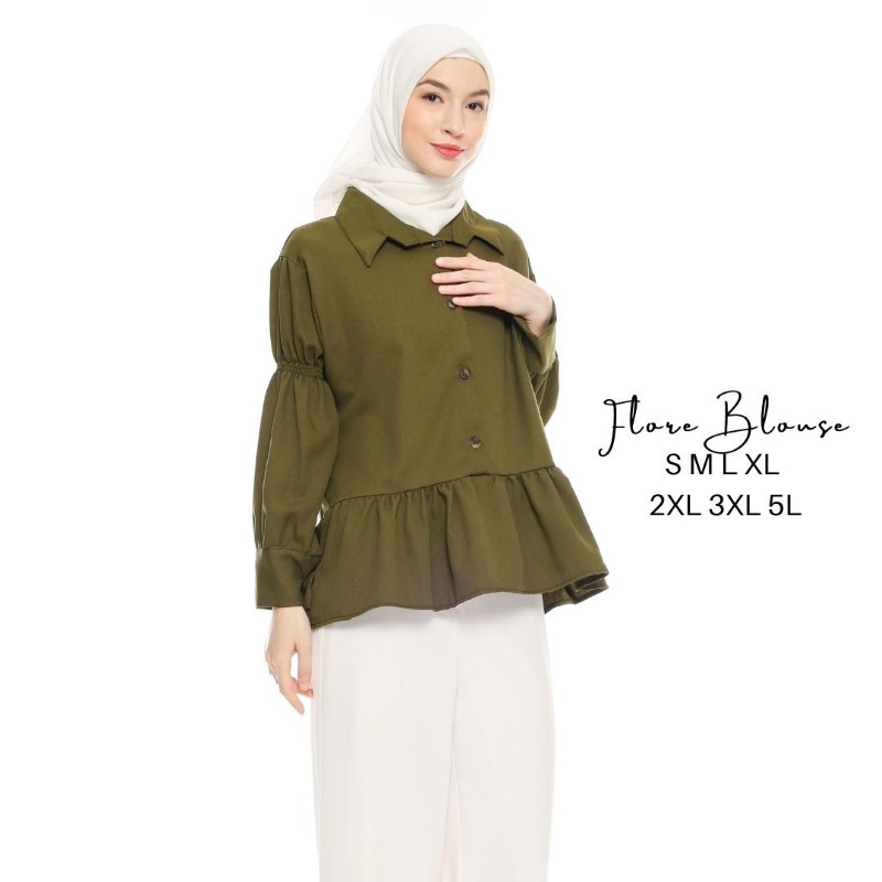 Size S M L XL XXL 3XL 4XL/5L - Flore Blouse - Blouse Jumbo - Atasan Wanita Jumbo - Baju Jumbo - Atas