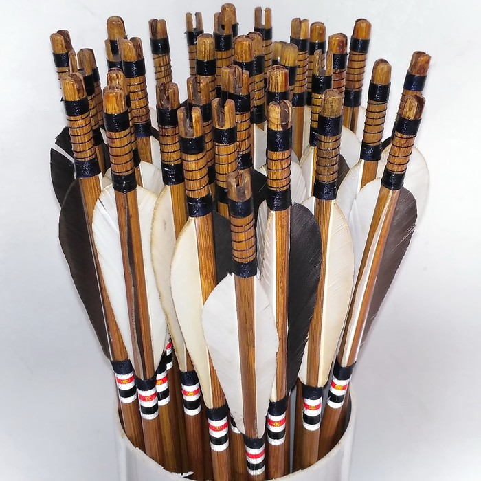 Arrow Bambu 7mm Isi 6 pcs Kayu Petung | Anak Panah Bambu Bukan Fiber Alumunium Busur Panahan Archery