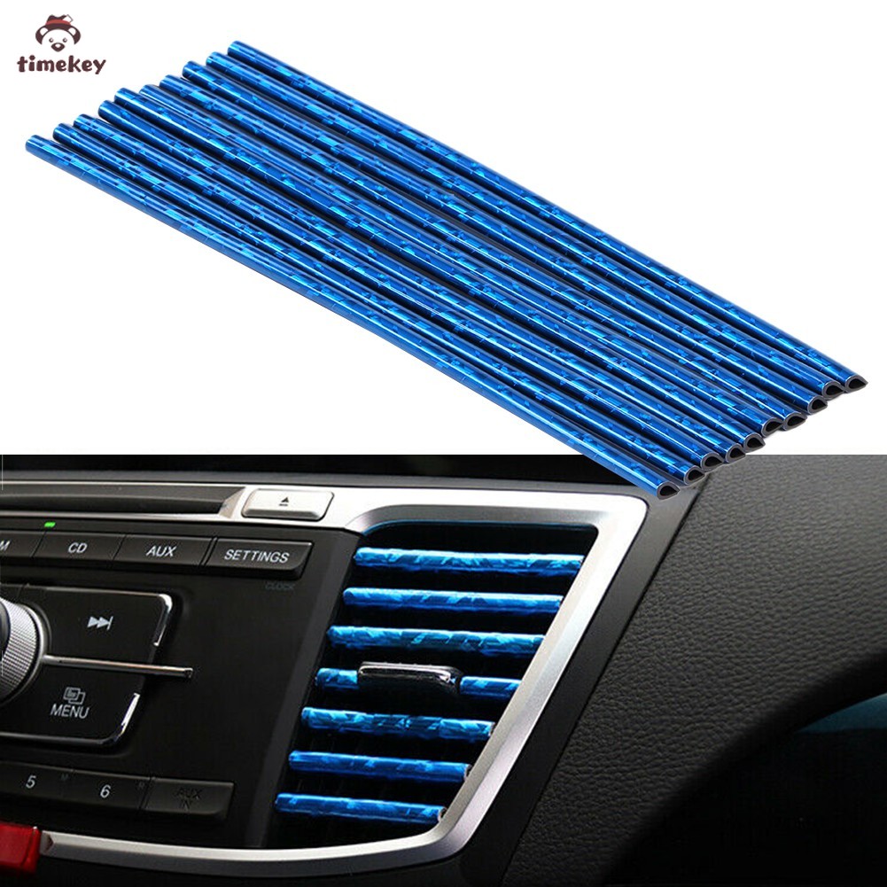 【COD】10 Pcs/set  Aksesori mobil  AUTO Mobil Ac Outlet U-shaped Decoration Bright Strip