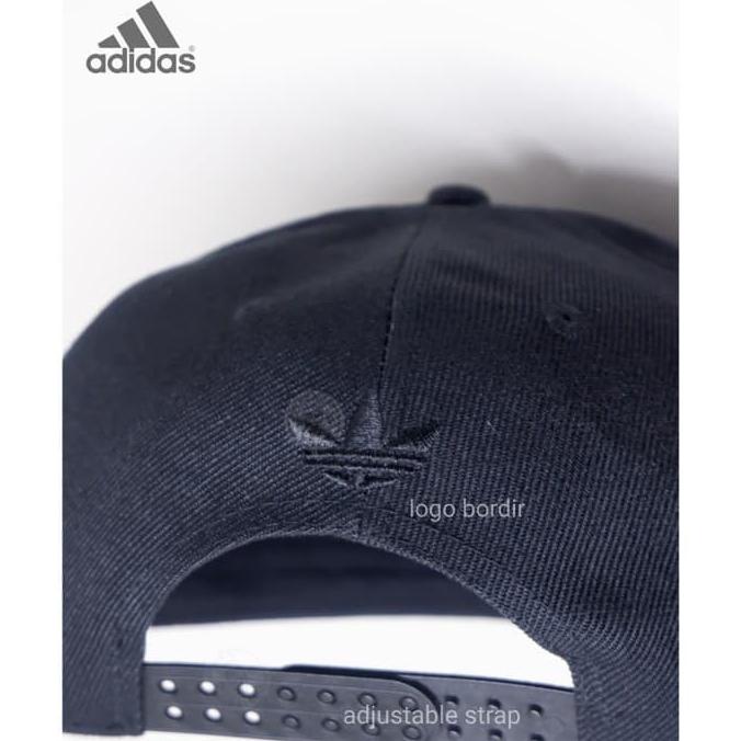 Topi Adidas Fashion Snapback Full Black Logo Import Premium Quality