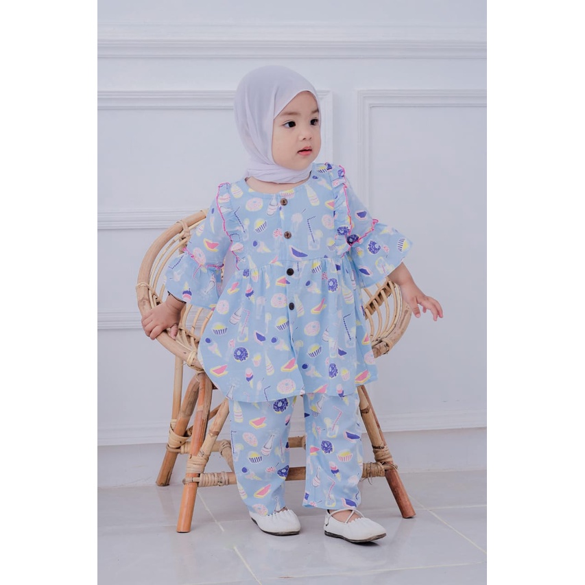 Plazababyku RZ JASMEEN ONE SET setelan bayi motif bunga yang lucu