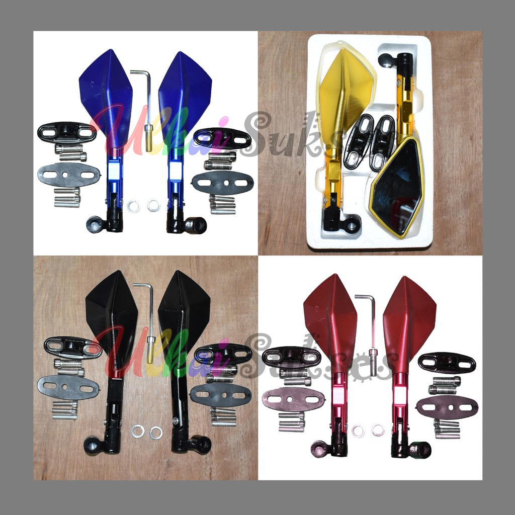 Spion Tomok Motor l Variasi Aksesoris Spion Motor Tomok Full CNC Full Warna Kaca V2 Universal Spion Modif Hight Quality Murah