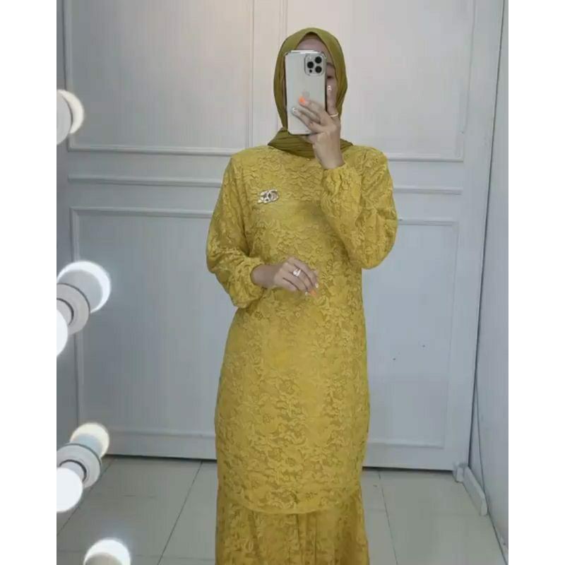 setelan rok duyung brokat