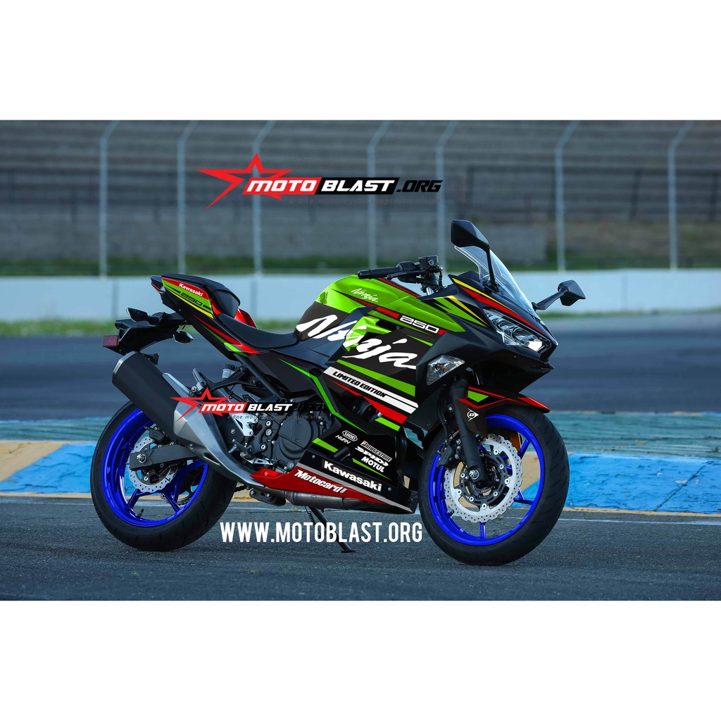 Decal Stiker Full Body New Ninja 250R Fi Green Sporty Ninja Motoblast