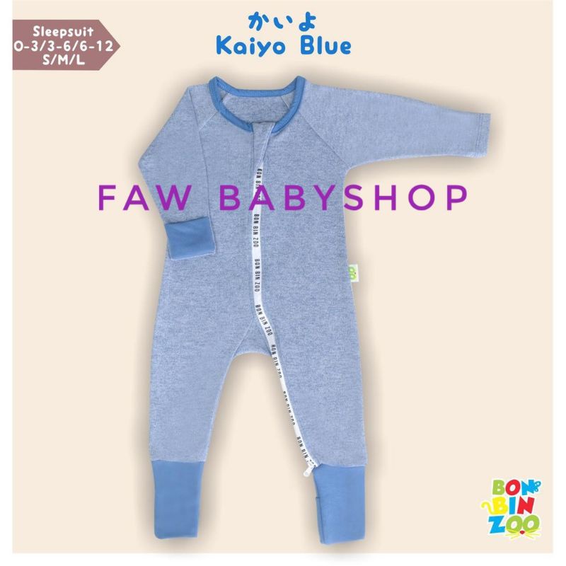 Sleepsuit Bayi/Baby Zipper BonBinZoo Motif Granit Bon bin zoo