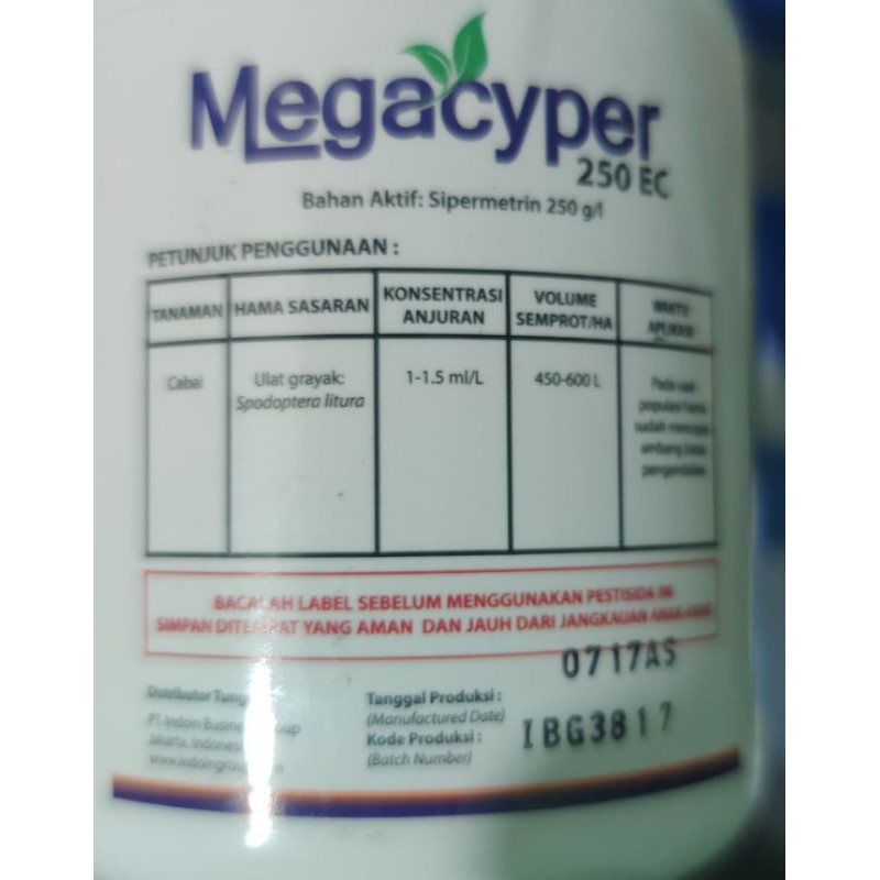 MEGACYPER 250 EC. PENGENDALI ULAT BAWANG MERAH, TRIPS, ULAT BUMI, WERENG DLL