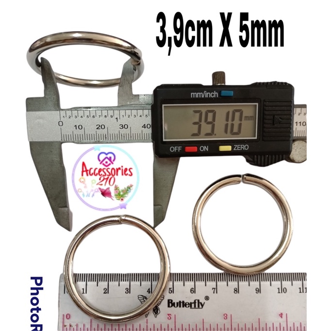 12pcs ring bulat tas 4cm / ring O besi 4cm x 5mm