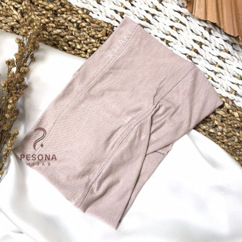 CIPUT BANDANA SILANG PREMIUM 2 SISI (MENYAMARKAN WAJAH BULAT)-khaki